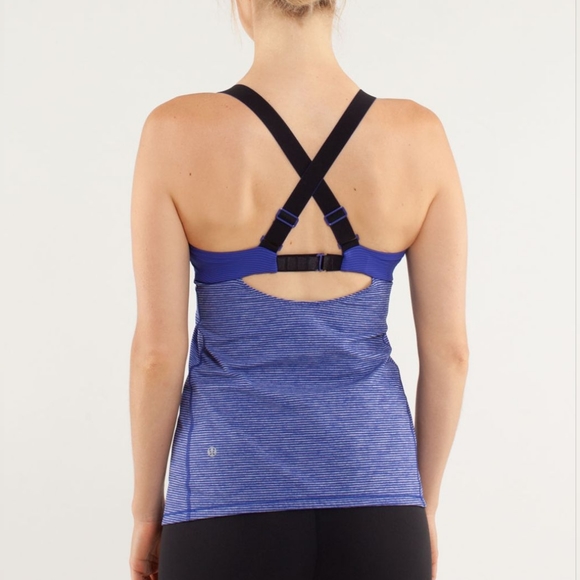 Lululemon Run: Catch Me Tank Tonka Stripe Pigment Blue size 6 - Picture 2 of 10